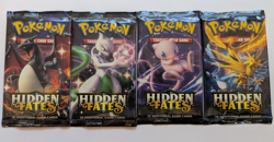 Pokemon Hidden Fates Booster Pack x4 Complete Art Set – Factory Sealed - Image 1
