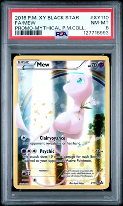 2016 Pokemon Xy Black Star Promo Mew Fa Promo-Mythical P.M.Coll. PSA 8 #XY110 - Image 1