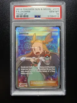 2019 POKEMON SUN & MOON TEAM UP #177 FULL ART/JASMINE PSA 10 - Image 1