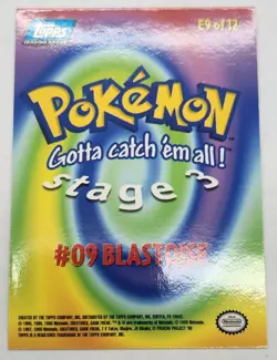 1999 Blastoise Topps Pokemon Movie Edition Black Logo E9 of 12 Holo - Image 2