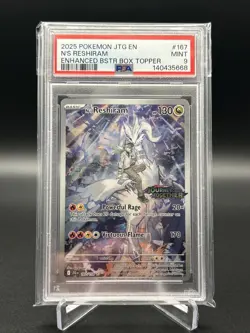 N’s Reshiram 167/159 Stamped IR 2025 Pokemon Journey Together PSA 9 Mint - Image 1