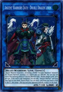 Yugioh! LP Ancient Warriors Oath - Double Dragon Lords - ROTD-EN048 - Super Rare - Image 1