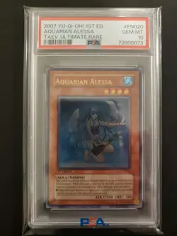 Yugioh PSA 10 Aquarian Alessa TAEV-EN020 Ultimate Rare Foil Card 1st Edition - Image 1