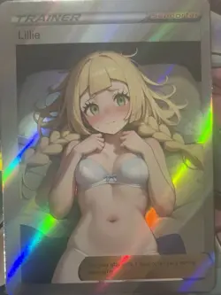 Pokemon Lillie Anime Waifu Custom DIY Trainer Art Sexy Pokemon card - Image 1