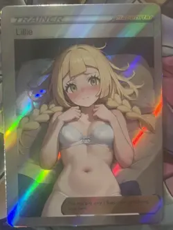Pokemon Lillie Anime Waifu Custom DIY Trainer Art Sexy Pokemon card - Image 2
