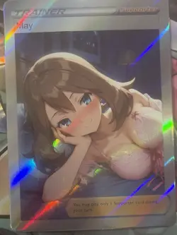 Pokemon May Anime Waifu Custom DIY Trainer Art Sexy Pokemon card - Image 1