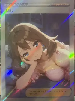 Pokemon May Anime Waifu Custom DIY Trainer Art Sexy Pokemon card - Image 2