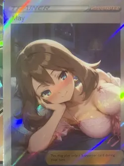 Pokemon May Anime Waifu Custom DIY Trainer Art Sexy Pokemon card - Image 3