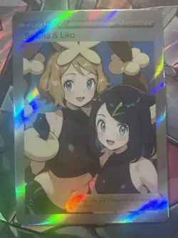 Pokemon Liko & Serena Anime Waifu Custom DIY Trainer Art Pokemon card - Image 1