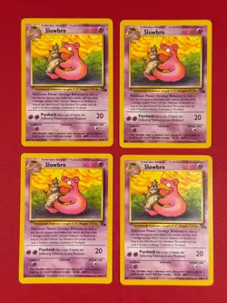 Slowbro 43/62 Lot of 4 Pokemon Fossil Set Regular Cards in Good Condition - Image 1