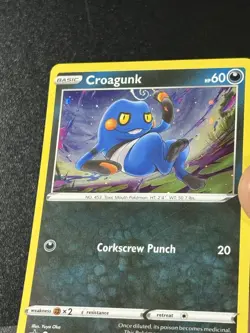 Croagunk Black Star Promo With HD Galaxy Swirl 2022 #SWSH245 LP Pokemon Card - Image 1