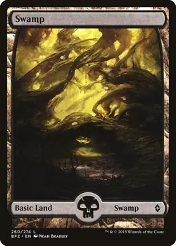 Lot of 20x Swamp #260 - BFZ Battle for Zendikar - MTG Magic FULL ART Land LP/NM - Image 1