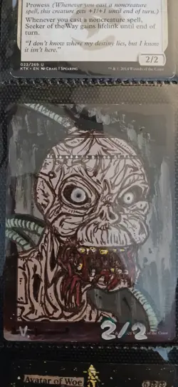 Mtg Hand Painted Altered Art Zombie Token Artwork Signed Painting - Image 1