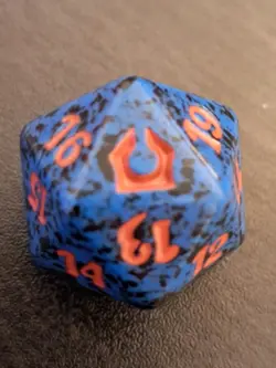 Magic the Gathering Return To Ravnica Blue/Red Promo Spindown D20 Life Counter - Image 1