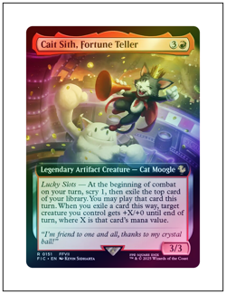 1x Cait Sith, Fortune Teller, Extended Art Foil, Magic MTG NM - Image 1