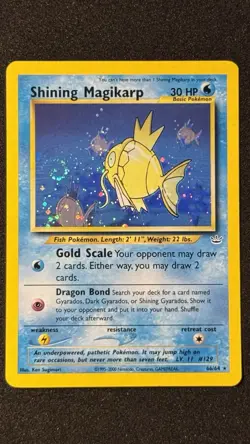 2001 POKEMON NEO REVELATION #66 SHINING MAGIKARP-HOLO NM SWIRL! - Image 1