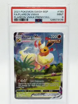 Fa/Flareon Vmax Pokemon Swsh Black Star Promo 180 PSA 9 - Image 1