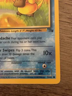 Pokemon TCG Psyduck Fossil 53/62 1st Edition Basic Common 50 HP English 1999 - Image 3