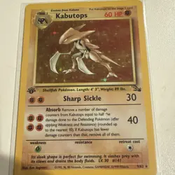 Pokemon Kabutops [9/62 Fossil] Holo Rare 1st Edition Stage 2 60 HP English - Image 3