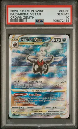 PSA 10 Darkrai Vstar GG50/GG70 Pokemon Crown Zenith Galarian Gallery English - Image 1
