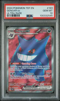 PSA 10 GEM MINT GENGAR EX 193/162 Temporal Forces Ultra Rare Pokemon Card - Image 1