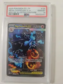 PSA 10 MEGA CHARIZARD X EX 125/094 Phantasmal Flames Graded Pokemon Card English - Image 2