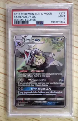 Silvally GX Full Alt Art 227/236 Cosmic Eclipse Pokemon PSA 9 - Image 1