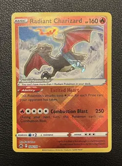 Radiant Charizard 020/159 Crown Zenith Radiant Rare SWSH 2023 Pokemon Pack Fresh - Image 1