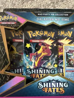 Pokemon - Shining Fates Mad Party Pin Collection 'Galarian Mr. Rime' Sealed - Image 2