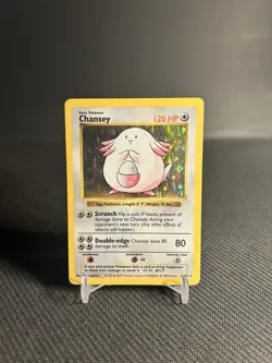 Pokemon TCG Chansey 3/102 Base Set (Shadowless) Holo MP- - Image 1