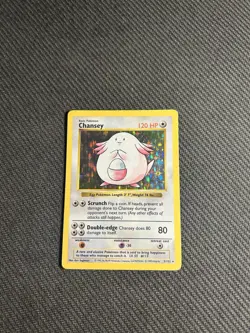 Pokemon TCG Chansey 3/102 Base Set (Shadowless) Holo MP- - Image 3