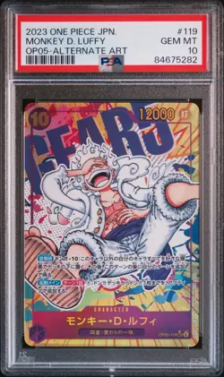One Piece PSA 10 Monkey D. Luffy #OP05-119 Alternate Art 2023 Japanese - Image 2