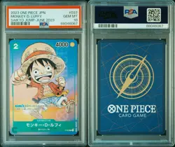 One Piece CCG Monkey D. Luffy P-037 PSA 10 Saikyo Jump Promo Card Japanese 2023 - Image 3