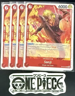 4x One Piece ST10-004 C Sanji - ENG - Regular - Playset - LD01 - TCG - NM/M - Image 1