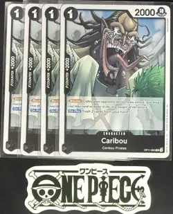 4 x One Piece OP11-083 R Caribou - ENG - Foil - Playset - TCG - NM/M - Image 1