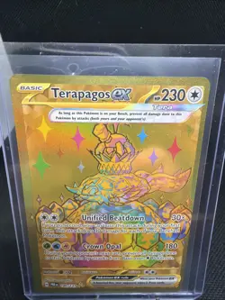 Pokemon TCG Terapagos EX Prismatic Evolutions Card 180/131 Gold Ultra Rare - Image 2
