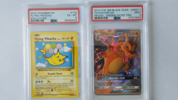 2 PSA graded Pokemon cards Charizard & Flying Pikachu - Image 1