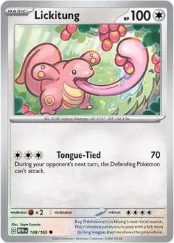 Lickitung SV: Scarlet & Violet 151 108/165 NM English Pokemon Card - Image 1