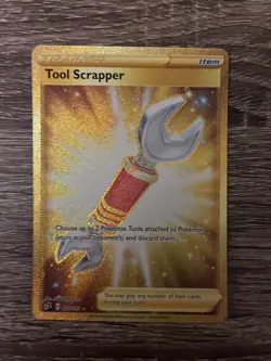 Mint Condition Tool Scrapper Trainer Pokemon Card. Gold - Image 1