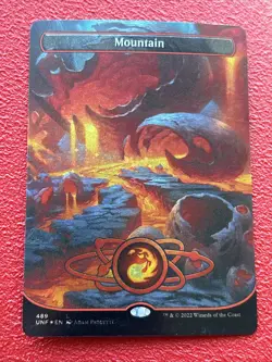 MTG Mountain (489) (Borderless) (Galaxy Foil) UNF Land Foil #489 - Image 1
