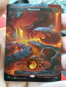 MTG Mountain (489) (Borderless) (Galaxy Foil) UNF Land Foil #489 - Image 4