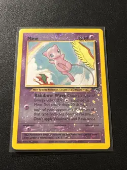 Mew Southern Islands Reverse HOLO Foil Pokemon TCG 1/18 LP Ungraded Double Swirl - Image 2