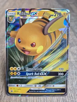 Pokemon TCG Raichu GX Sun & Moon SM213 Holo Promo - Image 1