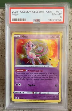 ✨Mew 011/025 Celebrations Holo Pokemon PSA✨ - Image 1