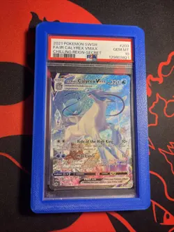 2021 POKEMON SWSH #203 FA/IR CALYREX VMAX GEM MT CHILLING REIGN-SECRET PSA 10 - Image 1