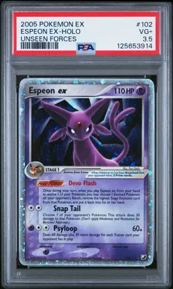 2005 POKEMON EX UNSEEN FORCES #102 ESPEON EX-HOLO PSA 3.5 - Image 1