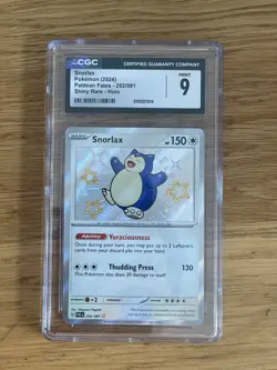 2024 Pokemon Paldean Fates #202 Snorlax Shiny Rare CGC 9 MINT - Image 1