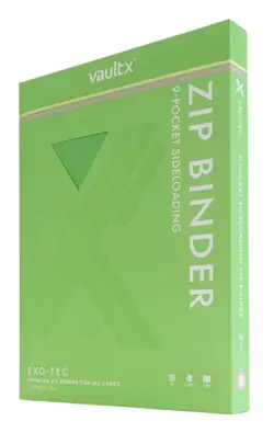VaultX Exo-Tec Premium Zip Binder For 360 Cards SV7 Edition Neon Green 9-Pocket - Image 1
