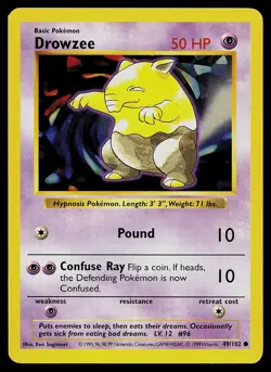 Pokemon Card - Drowzee Base Set (Shadowless) 49/102 Common - Image 1
