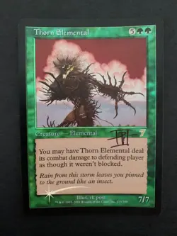 MTG Magic the Gathering Thorn Elemental Foil Signed Seventh Edition rk post - Image 1
